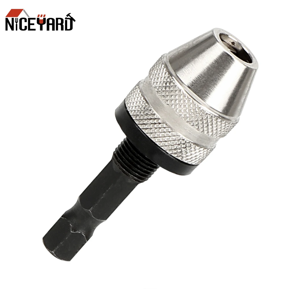 

NICEYARD 1/4" Inch Quick Change Adapter Drill Bit Chuck Converter 0.3-6.5mm Power Tool Accessories Hex Shank Tool