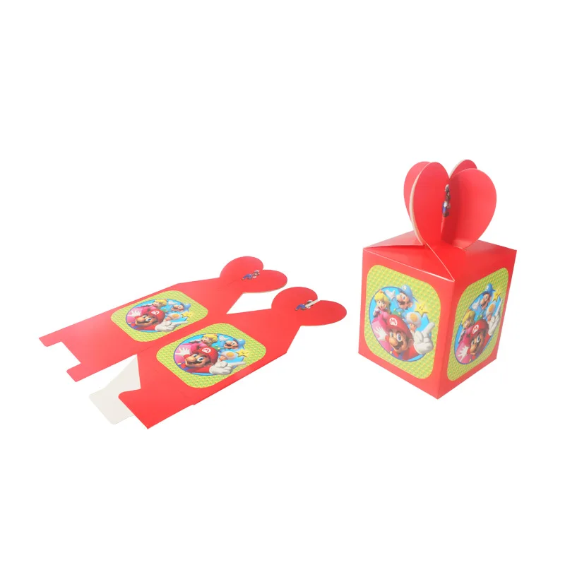Супер Марио bros тема вечерние Одноразовые Набор посуды тарелки баннер салфетки дети мальчик девочки День рождения Рождество Вечеринка домашний декор - Цвет: Candy Box 6pcs