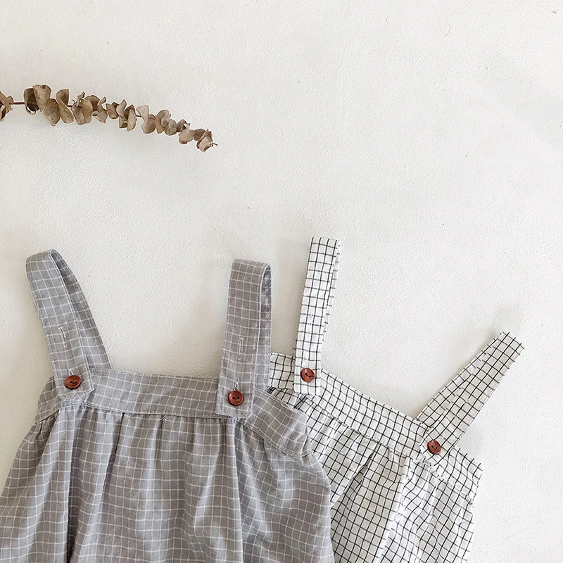 Baby Bodysuits are cool Summer Plaid Baby Bodysuits and Blouse 2 pcs New 2020 Fashion Baby Clothing Little Pumpkin Infant Girls Boys Clothes Set Baby Bodysuits classic
