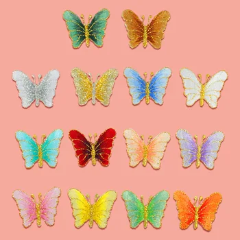 

New Fabric Embroidered Flower Butterfly Patch Clothes Stickers Bag Sew Iron on Applique DIY Apparel Sewing Clothing Accessorie