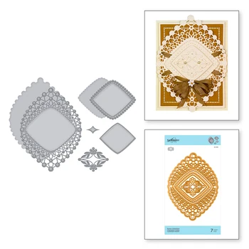 

2020 New DIY Regular Lace Pattern Frame 3D Metal Cutting Dies Scrapbooking For Decorative Paper Stencil Card Making no Stamp