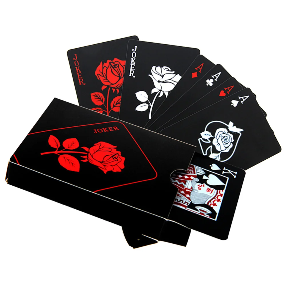 Creative Red Plastic PVC Poker Waterproof Magic Playing Cards Table Game 55pcs 
