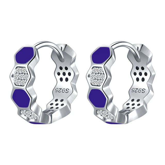 2021 Trend New 925 Sterling Silver Hoop Earrings For Women Fashion Jewelry Original Luxury Summer Party Colored Huggie Earring HES16