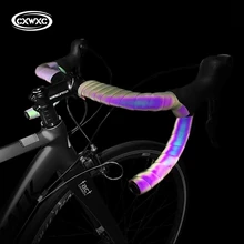 Fita brilhante para guidão de bicicleta, fita de couro pu colorida para aderência da bicicleta, ciclismo e estrada, fita reflexiva de velocidade
