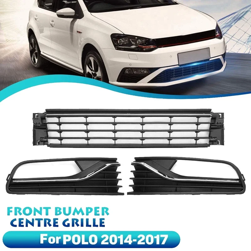 Car Front Bumper Lower Centre Grille Cover Fog Light Trim For-Polo 2014-2017 6R0853677A9B9 | Автомобили и мотоциклы