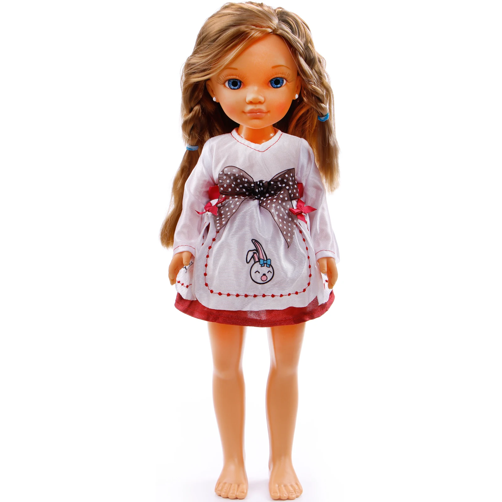 1 комплект, милое платье высокого качества красная юбка с волнистым бантом и рисунком из мультфильма, одежда аксессуары для куклы Нэнси, 16 дюймов, детская игрушка
