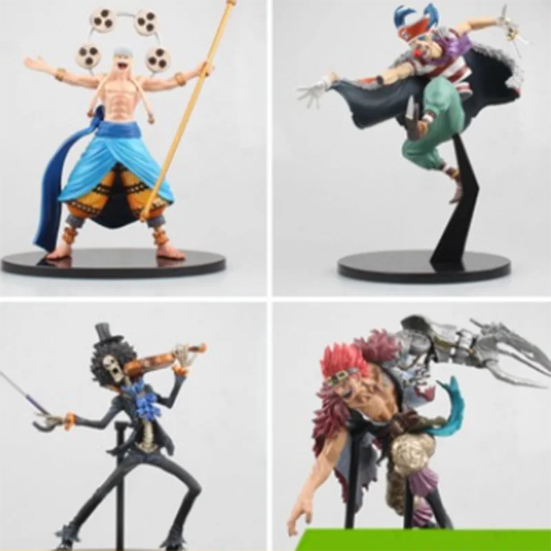 12 16cm Anime One Piece Enel Burukku Eustass Kid Buggy Action Figure Group Vertical Pvc Collection Model Dolls Toys For Boy Gift Action Figures Aliexpress