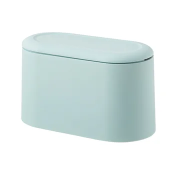 

Mini Trash Can with Lid Press-Type with Removable Inner Garbage Trash Bin Countertop Office P7Ding