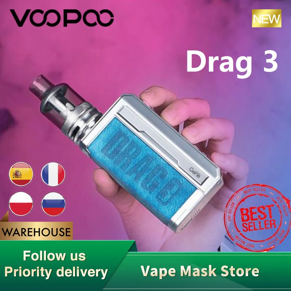 Оригинальный комплект VOOPOO Drag 3 TC с баком 5 мл TPP и модом 177 Вт DRAG VS набор 2 Refresh 4 бак PNP