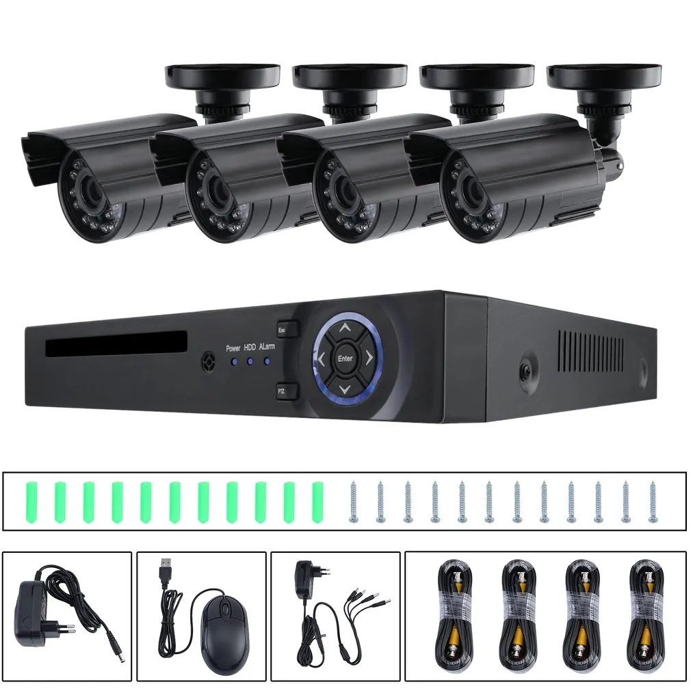 Professional Indoor Outdoor Waterproof IP66 Home Infrared Monitor Surveillance Security Camera System DVR Set