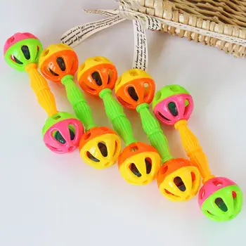 

2 Pcs Bird Parrot Toy Rattle Birds Fun Exercise Plastic Double-headed Bell Pet Toys 090C