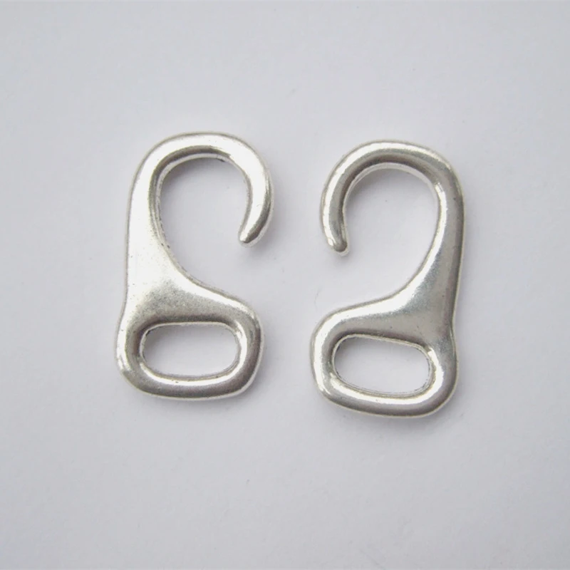 

10Pcs Antique Silver Color Hook Clasp For 5mm Round Leather Bracelet Findings Jewelry Accessories