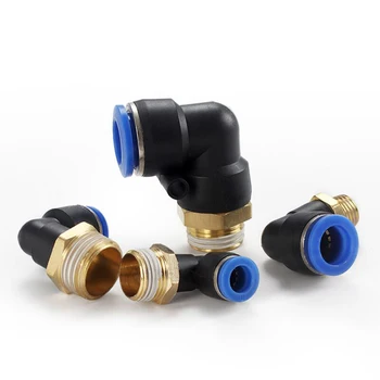 

10PCS PL Threaded Elbow Pneumatic Connector Hose Quick Fitting Pipe Connector Pneumatic Components 4-16mm PL6-01 PL8-02 PL12-03
