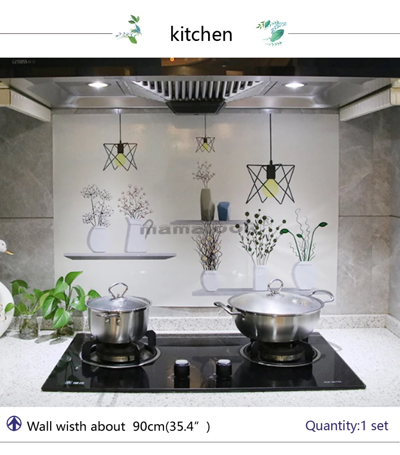 Self adhesive kitchen wallpaper aluminum foil, kitchen and cupboard stickers, oil proof waterproof cartoon wall sticker Self adhesive kitchen wallpaper aluminum foil, kitchen and cupboard stickers, oil proof waterproof cartoon wall sticker