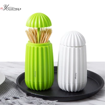 

OYOURLIFE Creative Cactus Automatic Toothpick Dispenser Cute Cartoon Toothpick Cotton Swab Holder Desktop Tooth Pick Container