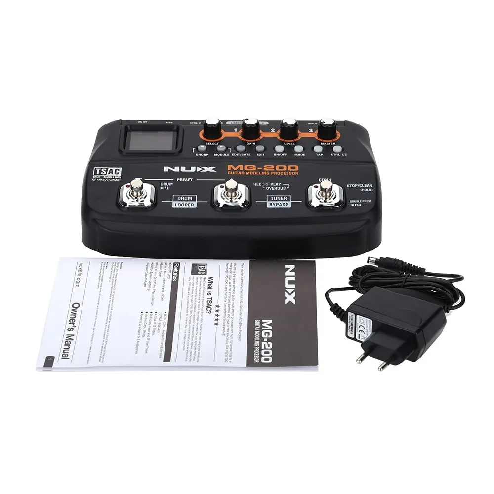 NUX MG-200 гитарный модельный процессор гитарный многоэффектный процессор с 55 моделями эффектов ЕС вилка высокое качество гитарные части