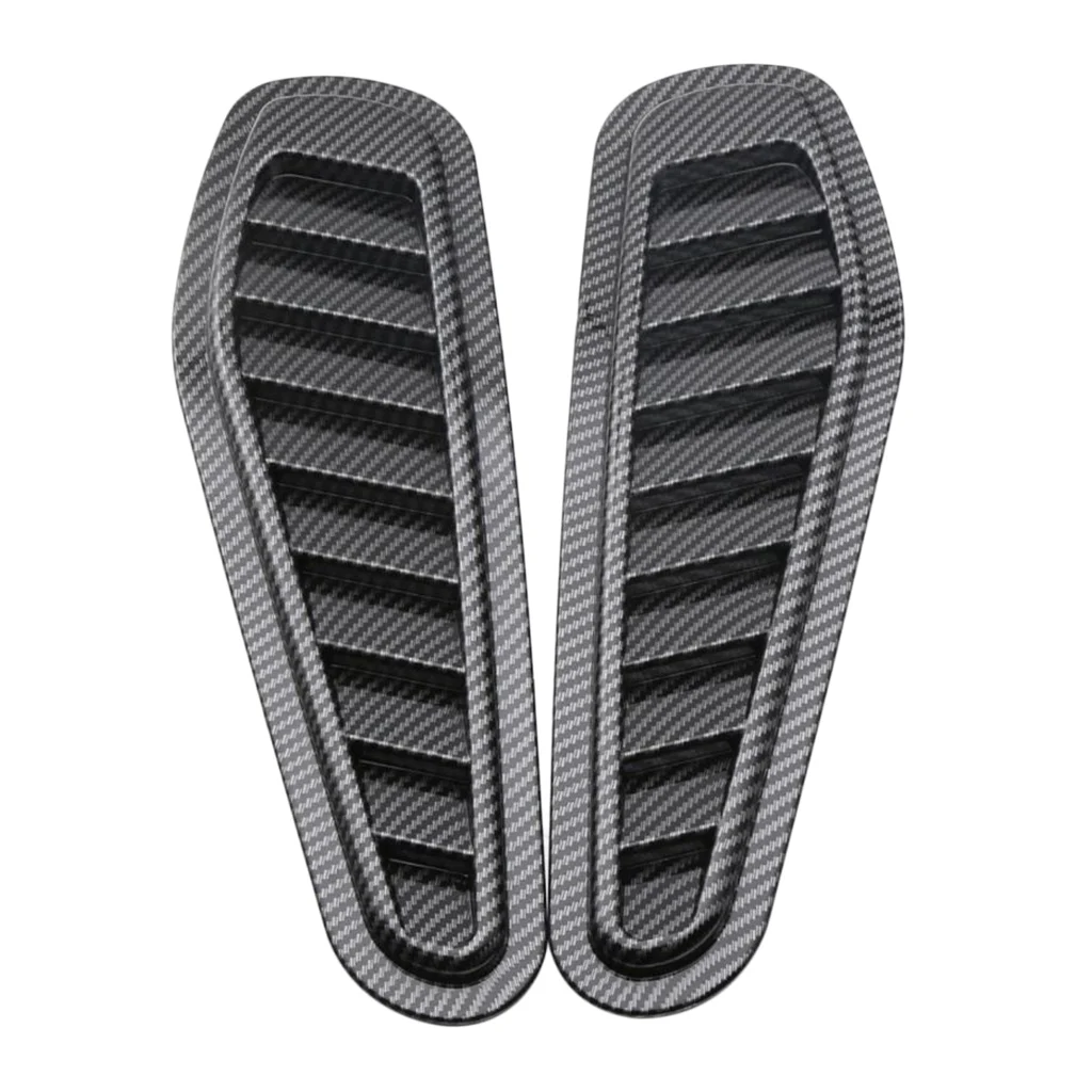 Universal Car Auto Engine Hood Vent Vents Louver Trim ABS CarbonFiber 13x4''