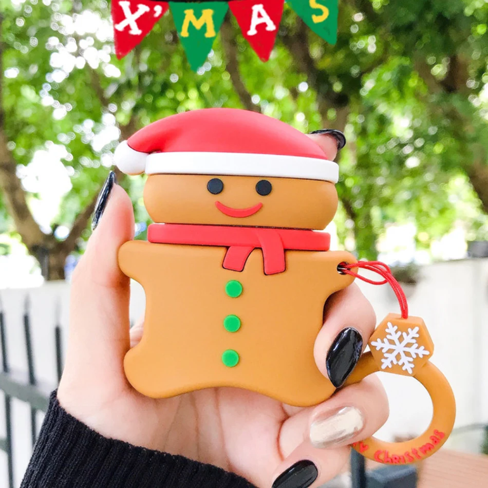 

Cartoon Christmas Headset Case For For Apple Airpods 2 Cute Silicone Santa Claus Earphone Case Protective Cover Accessories