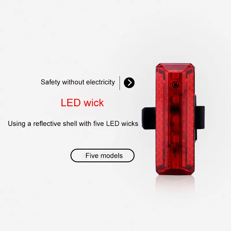 Мини usb перезаряжаемый велосипедный задний фонарь для верховой езды 5