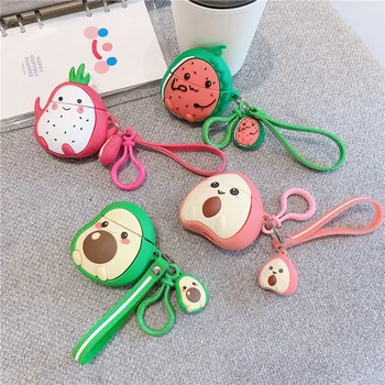 

Cute Fruit Earphone Case for Xiaomi Air 2/2s Case Peach Avocado for Xiaomi Air 2 / 2s Silicon Cover with Keychain Coque