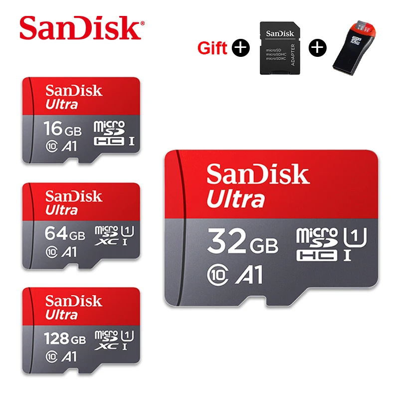 Sandisk Micro SD карта класс 10 TF карта 16 гб 32 гб 64 гб 128 гб карта памяти A1 MicroSDHC флэш-карта бесплатный адаптер