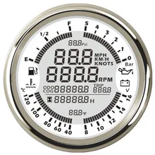 85mm GPS Speedometer 6 in 1 Multi-functional Digital Tachometer Fuel Level Volt Speed Gauge 7 color backlight 12V for boat car