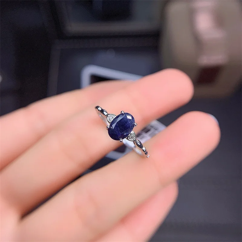 YULEM Hot Sale Fashion Design Silver Sapphire Rings for Women