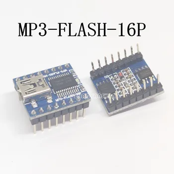 

10pcs X MP3-FLASH-16P 128M bit Serial MP3/Voice Module/SPI Drive/USB Direct Sound Change Free Shipping