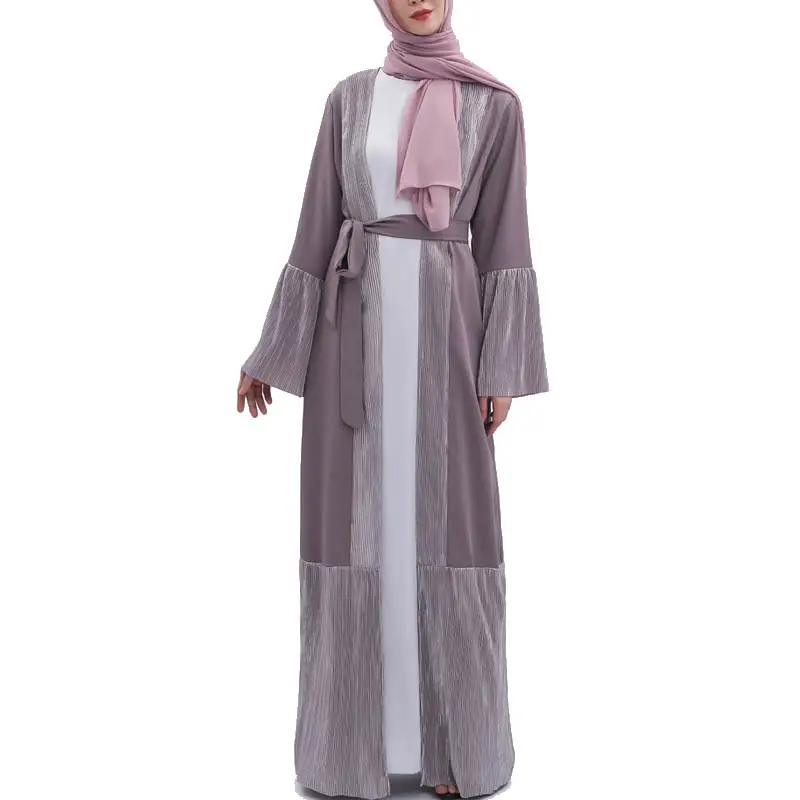 Purple MISSJOY Abayas для мусульманского праздника Рамадан женское платье кафтан лоскутное свободное турецкое элегантное женский халат Дубай Средний Восточный кардиган - Цвет: Purple