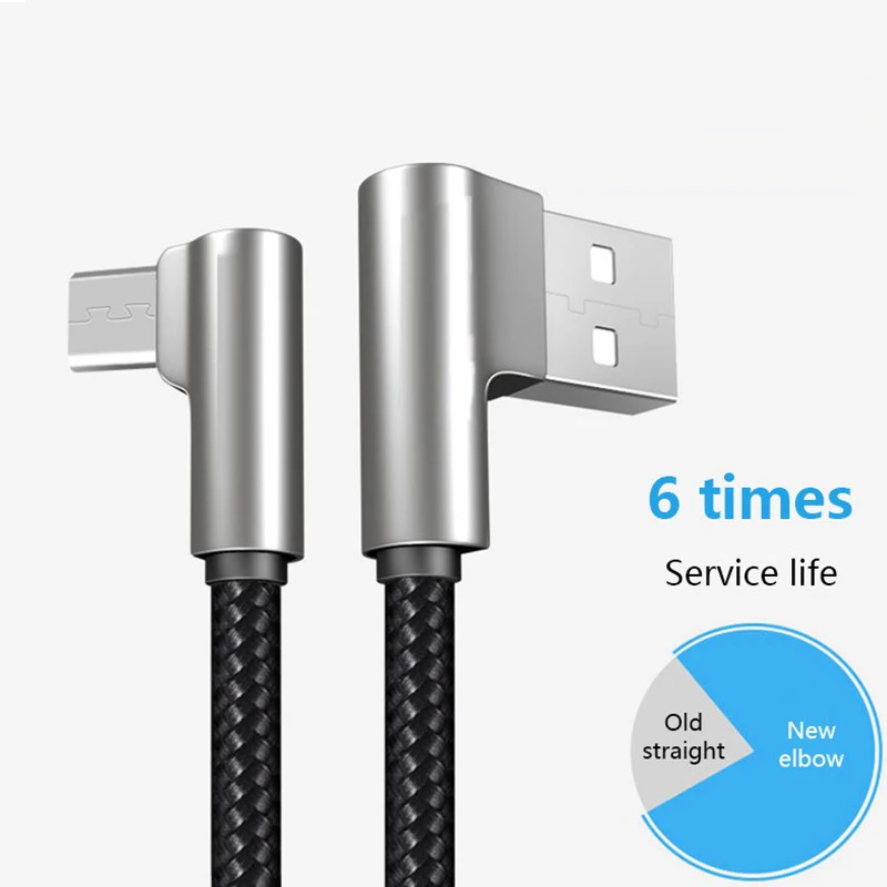 

Zinc Alloy Elbow USB Cable Suitable For Apple Millet Huawei Mobile Phone Type C Fast Charging Data Cable Android Micro USB Cord