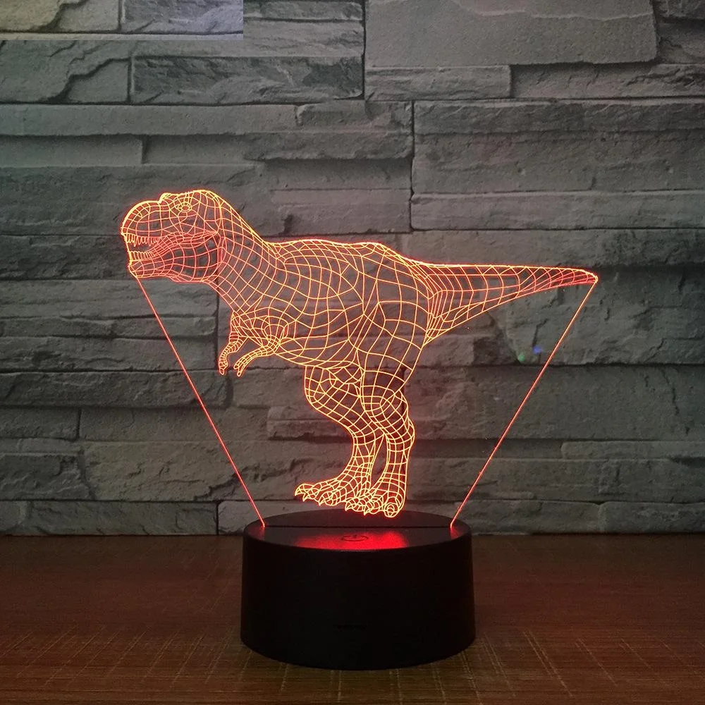 

Тираннозавр Рекс 3D светодиодная лампа 7 цветов Ночные лампы для детей сенсорный светодиодный USB настольная лампа детский ночной Светильник Прямая поставка