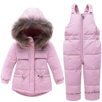 

2020 Winter Down Jacket Kids Overalls For Girls clothes Children Snowsuit Baby Boy Parka Coat Toddler Christmas Clothing Set