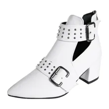 SAGACE; женская обувь; женские ботинки; женские винтажные ботильоны; женские повседневные тонкие туфли с острым носком в римском стиле; женские полусапожки с заклепками