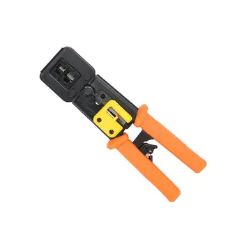 

Through Hole Cable Clamp Perforation Crystal Head Crimping Pliers Multifunction Ez Cable Clamp 6P8P Dual Purpose Pliers Orange