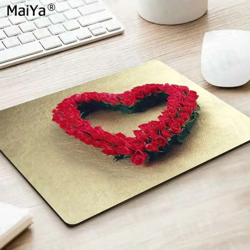 MaiYa в форме сердца цветы подгонянные коврики для мыши компьютерный ноутбук коврик для мыши Гладкий коврик для письма настольные компьютеры мат игровой коврик для мыши - Цвет: No Lock Edge25x29cm
