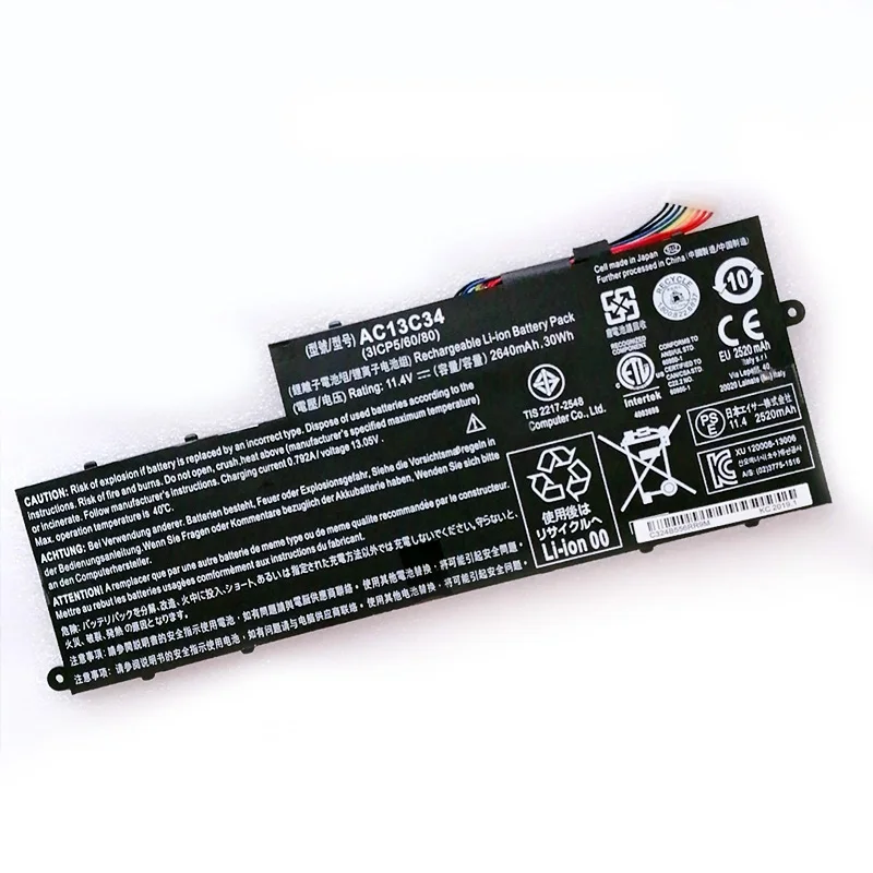 Оригинальный AC13C34 2640mAh лаптоп с Батарея для Acer Aspire V5-122P V5-132 E3-111 E3-112 ES1-111M MS237