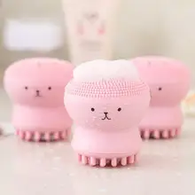 Cute Animal Octopus Silicone Face Facial Cleaning Brush Spa Skin Care Massage Exfoliator Brush Deep Cleansing Facial Manual