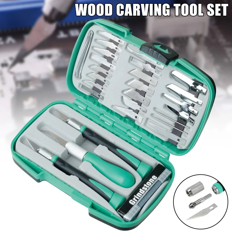 

1 Set Multifunction Carving Cutter Woodworking Tool Kit Hobby TPR Anti-slip Handle PAK55