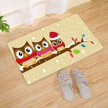 WUJIE Совы узор кухонный Коврик противоскользящий дверной коврик рождественские украшения для дома коврик для ванной комнаты Нескользящие ковры напольные коврики