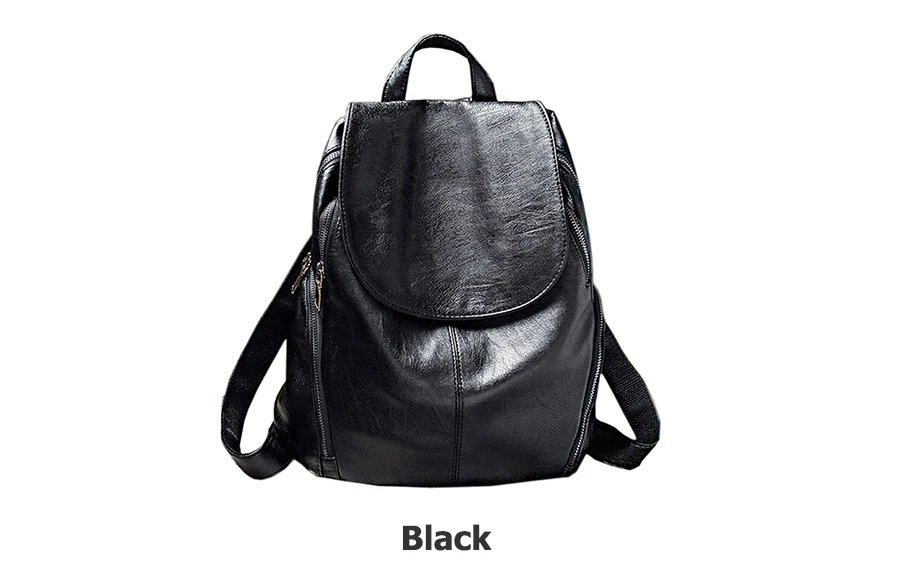 Женский рюкзак из натуральной кожи, школьные рюкзаки для девочек-подростков, черные мягкие повседневные дорожные сумки, женские сумки