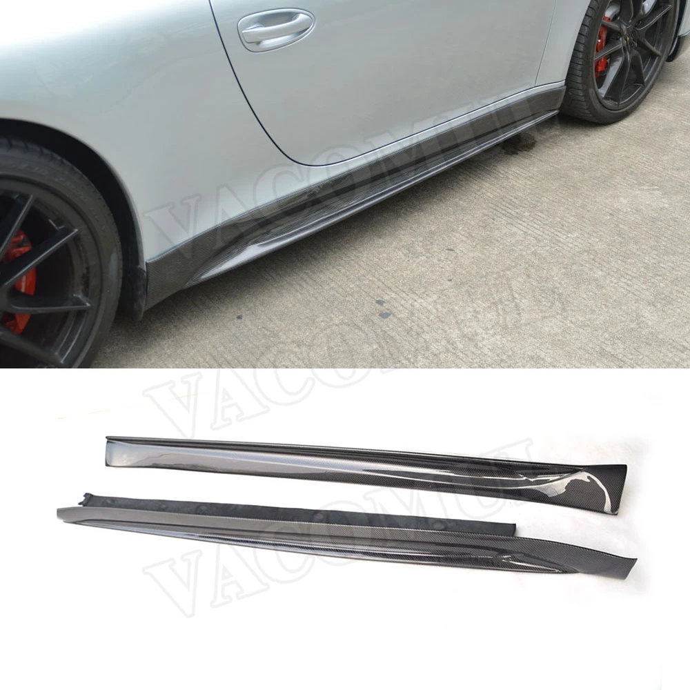 Carbon Fiber Side Skirts Aprons Fit For Porsche 911 991 Gt3 Carrera 2012  2013 2014 2015 V Style Door Bumper Guard Car Styling - Bumpers - AliExpress