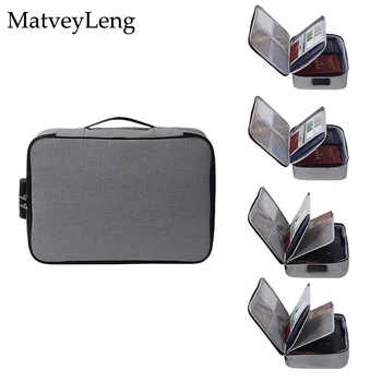 

New large-capacity document storage bag with password lock document bag waterproof multi-function document bag