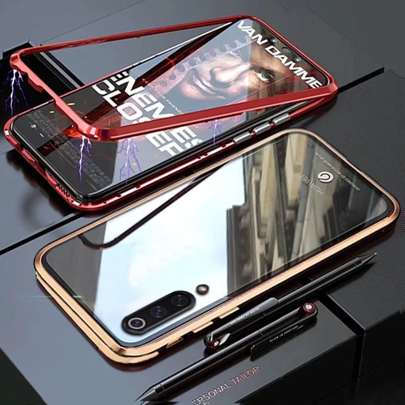 Чехол YonLinTan Coque для Xiaomi mi 9 Se mi 9 9Se Xiao mi 9 mi 9Se Металлическая магнитная рамка жесткие закаленные стеклянные Чехлы для телефона