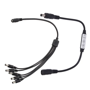 

1Pcs Monochrome Dimmer Brightness Controller 12 - 24V for LED Strips & 1Pcs Splitter Cable Adapter Female / Male for DC12V CCTV