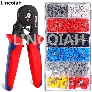 

Terminal Crimping Tools Ferrule Crimper Pliers For 0.25 - 10mm2 28 -7AWG Electrical Fixture Set HSC8 6-4A with 1250pcs Terminals