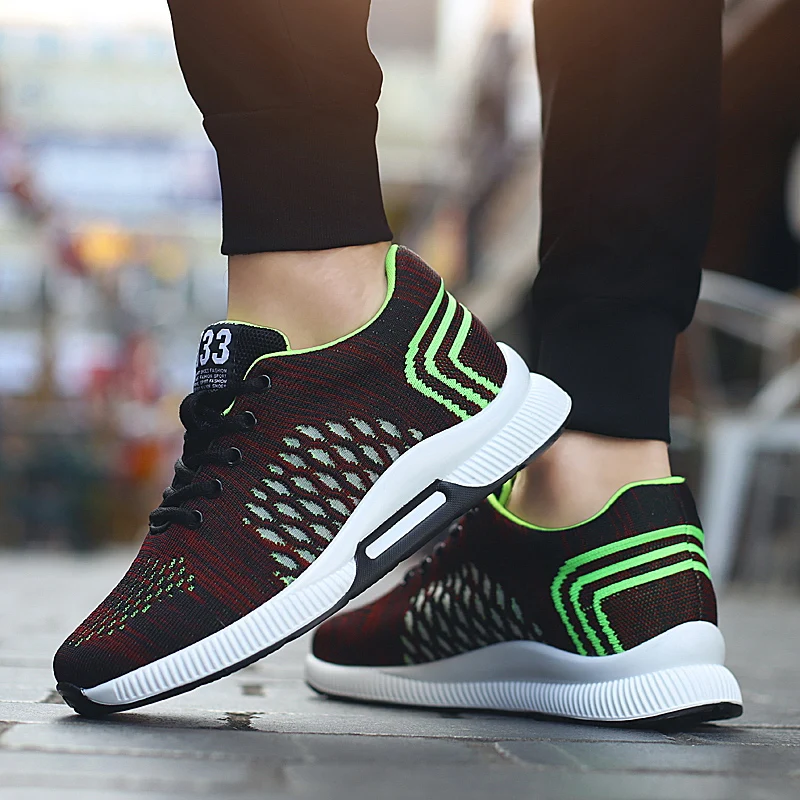 

2020 autumn new inner height increase men's shoes wild net shoes men's casual height increase shoes flying woven sports shoes