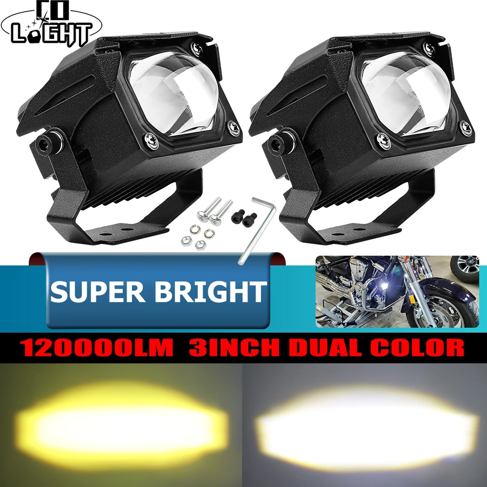 100W LED Spotlights Motorcycle Fog Light 12V 24V LED Work Light Bar  Headlight Waterproof Motorbike Scooter