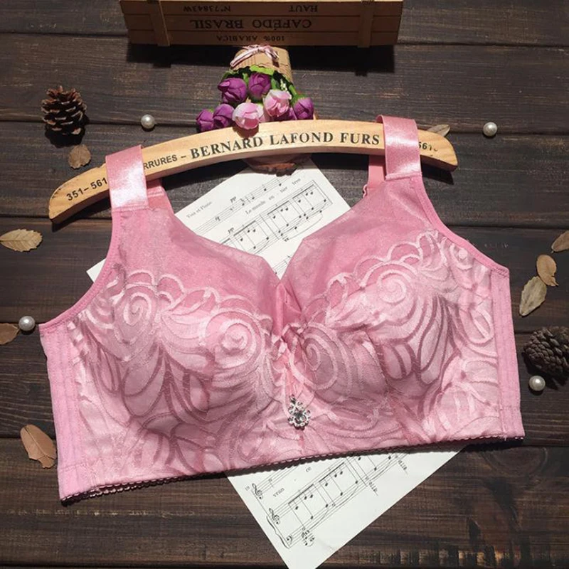 

Large size underwear and bra thin section gather large chest gather adjust full cup cup without underwire underwear smooth finis