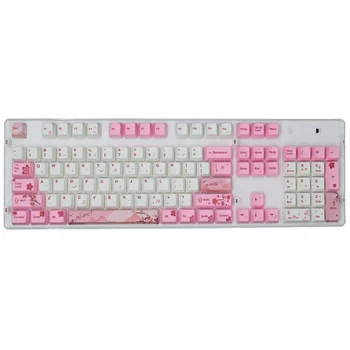 

EAGIACME Newest 104pcs PBT Dye-Sublimation Sakur Keycaps For Mechanical Gaming Keybaord MX Switch OEM Height Cherry/IKBC