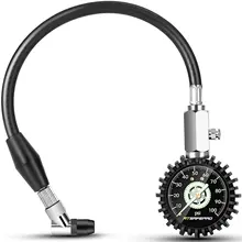 Manomètre de pression des pneus, 100psi, lueur dans la nuit, cadran de 2.5 pouces, mécanique, avec mandrin coudé Flexible, pour voitures et camions 